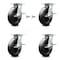 Service Caster 8 Inch Polyolefin Caster Set with Roller Bearing 4 Brake and 2 Swivel Lock SCC SCC-35S820-POR-SLB-BSL-2-SLB-2 - alternate 1